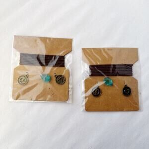 NEW Trinkets With Leather Trim Jewelry Making Kit Teal Jewel Peace Sign Heart